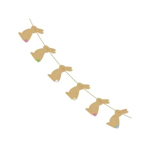 Produktbild: 6 Stück 1 Satz Osterflagge rustikale Banner-Babyparty osterkulisse Kaninchen-Banner-Girlande Banner für Ostern Hasenbanner easter bunny osterartikel Osterparty-Banner Osterbanner PRETYZOOM