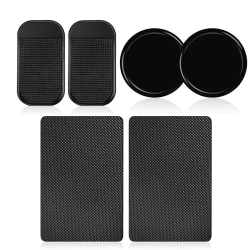 Produktbild: 6 Stück Antirutschmatte Auto Armaturenbrett, AntiRutsch Pads 3 Größen Universal Anti Rutsch Matten Auto Silikon-Fixiermatte zum Halten von Handy Schlüssel Sonnenbrille Münzen
