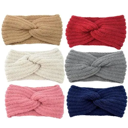 Produktbild: 6 Stück Damen Gestrickt Stirnband,Winter Kopfband Haarband,Haarband Ohrenwärmer Elastische,Haarbänder Mädchen,Gestrickte Haarschmuck