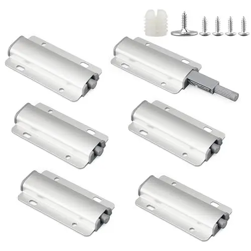 Produktbild: 6 Stück Drucktüröffner Aluminium Push to Open Türöffner mit Schrauben Schranktür Dämpfer Schubladen Dämpfer Magnet Verschluss Schrank für Türen Schranktüren Balkontüren