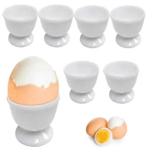 Produktbild: 6 Stück Eierbecher set runde Eierbecher 4,8 x 4,9 cm für das Frühstücksei beim Brunch & Buffet(Weiß)