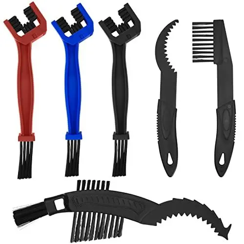 Produktbild: 6 Stück FahrradKetten Motorradketten Reinigungsbürste Kit, Kettenreiniger Saubere Bürste， Kettenbürste, Kettenreinigungsbürste für Mountainbike Fahrrad Motorrad