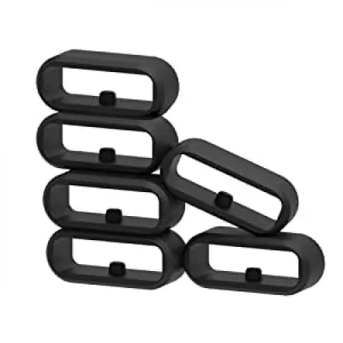Produktbild: 6 Stück Garmin Armband Schlaufe Silikon Uhrenarmband Schlaufe,Garmin verschlussring Ersatz Schlaufen für Uhrenarmband 22mm 18mm Schwarz Gummi Uhrenarmband Halter Keeper,Ersatz Uhrenband Schlaufe
