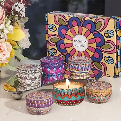 Produktbild: 6 Stück kerzen set geschenk, Aromatherapie Kerzen für Zuhause, Geschenke für Frauen, Geschenke für Männer, Weihnachtsgeschenke für Frauen, die Gesamtbrenndauer beträgt 114 Stunden
