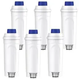 Produktbild: 6 Stück Kaffeemaschinen Wasserfilter DLSC002 für DeLonghi Magnifica Evo & S, Dinamica, Primadonna soul, Eletta Explorer, Rivelia, ECAM, ETAM Serie Filterkartuschen
