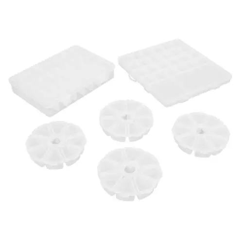Produktbild: 6 Stück Kleine Bastel-Organizer aus Kunststoff, Transparente Kunststoff-Organizer-Box mit Abnehmbaren Trennwänden, Klappdeckel-Design, Perlen-Organizer für Perlen, Basteln,