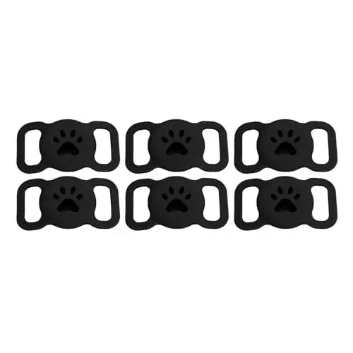 Produktbild: 6 Stück Kleiner Katzenhalsbandhalter mit GPS-Tracker, Katzenhalsbandhalter, wasserdichte Schutzhülle, Silikonhalter für Tractive GPS Pet Tracker, Gummi-Zubehör, Abdeckung für