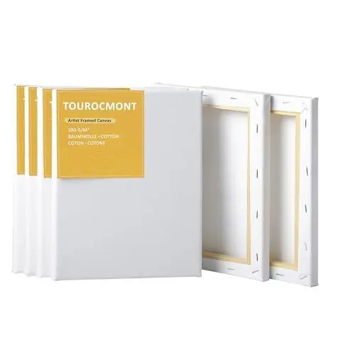 Produktbild: 6 Stück Leinwand 20x25cm Keilrahmen Canvas aus 380 g/m² Baumwolle 17mm dick zu bemalen