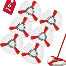 Produktbild: 6 Stück Moppköpfe Kompatibel mit Vileda Turbo 2-in-1 EasyWring&Clean Wischmopp Ersatzköpfe, Mikrofaser Wischmopp Ersatzköpfe, Bodenwischer Mopp für empfindliche Böden, Maschinenwaschbar