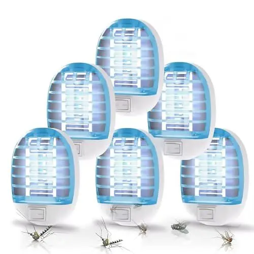 Produktbild: 6 Stück Mückenlampe, Mückenstecker Steckdose, Insektenvernichter Elektrisch, Mückenfalle, Indoor Fliegenfalle für Haus, Küche, Schlafzimmer, Kinderzimmer, Büro (6 Stück)