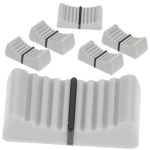 Produktbild: 6stücke Potentiometer Schieberegler Knöpfe Ersatz-schaftknöpfe Für Gitarre Konsolen Und Lautstärkeregler Strapazierfähiges Material Praktische Anwendung Weiß