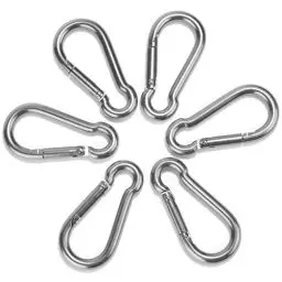 Produktbild: 6 Stück Schlüsselanhänger Karabiner, Karabiner mit Schnappverschluss, Schlüsselanhänger Karabinerhaken, Karabinerhaken Edelstahl Karabiner für Camping, Angeln, Wandern Oder Reisen
