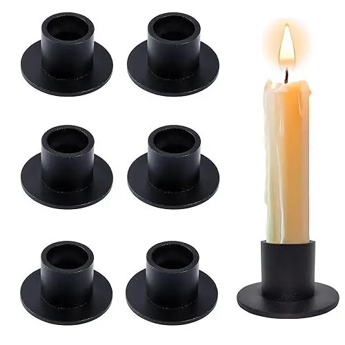 Produktbild: 6 Stück Schwarze Kerzenständer,Retro Candlelight Dinner Kerzenhalter, für Wohn,Esszimmer und Schlafzimmerdekoration Kamindekoration