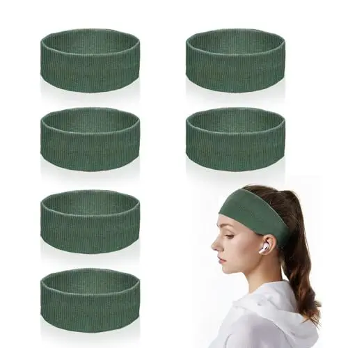 Produktbild: 6 Stück Schweißband Stirn, Elastische Headbandz Schweißbänder Stirnband Damen Sport Stirnbänder Damen für Workout, Fitnessstudio, Yoga Haarband