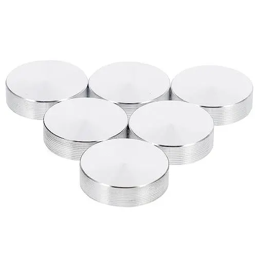 Produktbild: 6 Stücke Glasplatten Aluminiumscheiben Adapter Aluminium Scheibe Rund Kreis für Drehbare Tortenplatte Kuchenständer Glastisch Kuchen Drehteller Lager Torten Drehscheibe Kuchenplatte Tortenständer