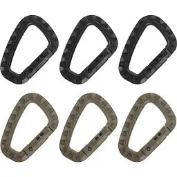 Produktbild: BESPORTBLE 6 Stücke Taktische Karabiner Schlüsselbund Klettern D Ringe Gear Clip Rucksack Hängende Schnalle für Camping Wandern Angeln Gym Außeneinsatz (schwarz und grün)