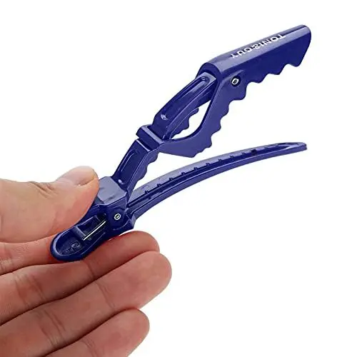 Produktbild: 6 Stücke Krokodil Haarspange, Friseur Schneidklemme Anti-slip Einzelne Zinke Professionelle Haar Styling Alligator Friseurspange,Haare Schneiden Schablone,Frisör Zubehör(Blau)