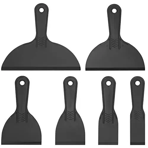 Produktbild: 6 Stk Kunststoffspachtel Zubehör Set, Spachtelmesser Schaber Kittmesser Werkzeug für 3D Drucker Harz Entfernung Spackeln Patchen (Schwarz)