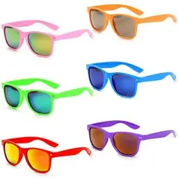 Produktbild: 6 Stücke Neon Sonnenbrille Set Herren Unisex Bunte Sonnenbrillen Coole Retro Lustige Brillen Party für Herren Damen