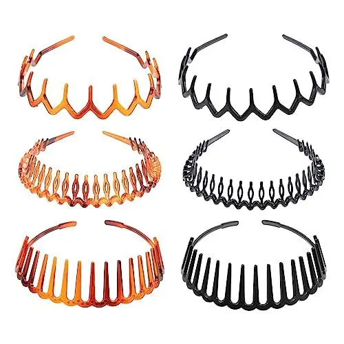 Produktbild: 6 Stücke Zick Zack Haarreif Dichte Zähne Haarbänder Rutschfeste Ships Zahnhaar Kamm Mädchen Frauen Haare Haarverschlüsse für Frauen Männer