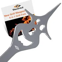 Produktbild: 6 in 1 Grill Zubehör-35cm Fleischgabel, Eingebaute Grillbesteck-Set-Funktio, Holzkohlegrill und Gasgrill Zubehör, Küchenhelfer,Multifunktion Grillbesteck, Grillzubehör Männer Geschenk