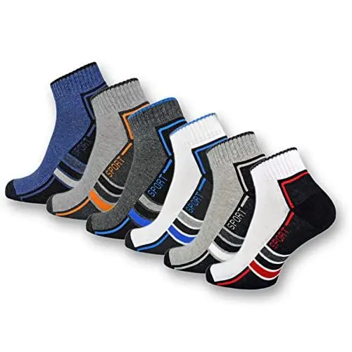 Produktbild: 6 oder 12 Paar SPORT Sneaker Socken Herren mit verstärkter Frotteesohle Sportsocken Baumwolle 16215/20 WP (43-46 6 Paar)