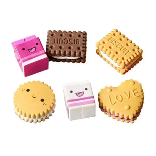 Produktbild: STOBOK 6 stücke Box verpackt Nette Kawaii Cookies Keks Radiergummis Schule Schreibwaren Kreative für Studenten