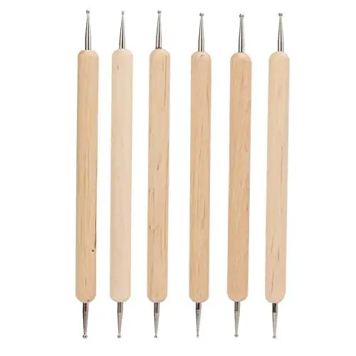 Produktbild: 6 teiliges Muster Tracing Stylus, Doppelend Tracing Dotting Stylus, Vertiefungsstifte, fester Griff, Gravur Stylus Set für die Herstellung von Skulpturen aus Leder