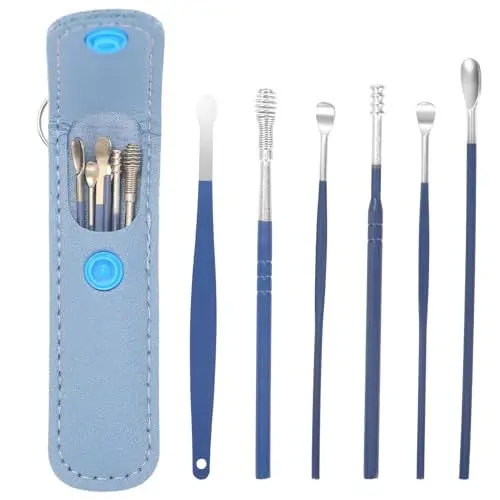 Produktbild: 6 teiliges Ohrenschmalz Entferner Edelstahl Ohrenreiniger Tragbar Ohrreiniger Set Ohrreinigungsset Ohren Reinigung Set Ear Cleaner für Erwachsene