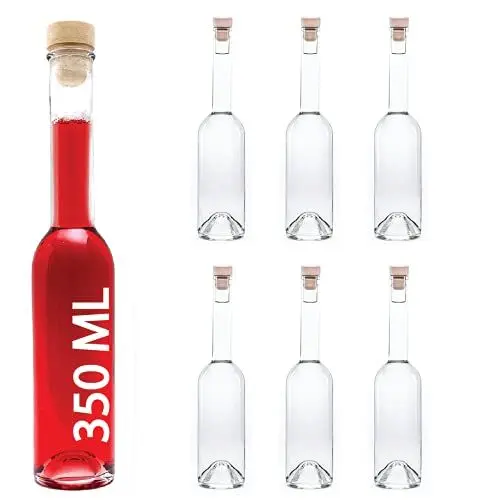 Produktbild: 6 x Glasflaschen 350 ml OPI-HGK Flaschen zum selbst Abfüllen 0,35 Liter l Likörflaschen Schnapsflaschen Essigflaschen Ölflaschen von slkfactory