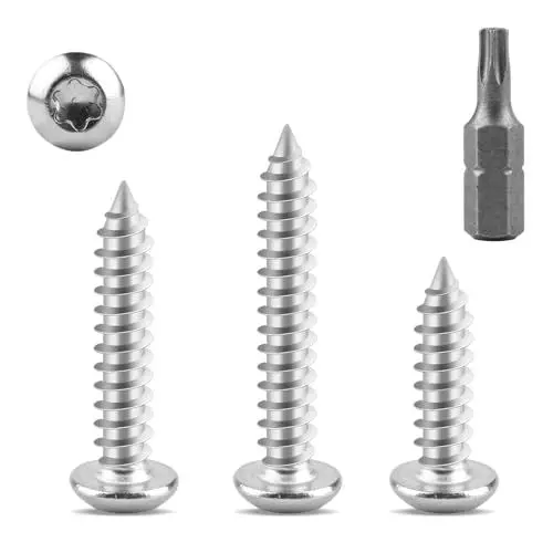 Produktbild: 60 STK M5 Blechschrauben Selbstschneidende Schrauben, M5x16mm Edelstahl Schrauben Torx Schrauben, Rundkopfschrauben, Torx Flachkopfschrauben, Linsenkopfschrauben Selbstbohrende Tellerkopfschrauben