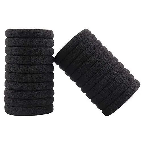 Produktbild: 60 Stück Haargummis Super Weich Elastisches Gummibänder Haarbänder Mode Schwarz Scrunchies Pferdeschwanz Haarband Klein und süß für Mädchen und Frauen den täglichen Gebrauch - ohne Metall Haarband