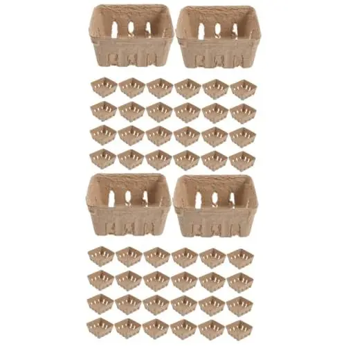 Produktbild: BCOATH 2sets Beerenkorb Obst Lagerung Supplies Papier Zellstoff Tablett Erdbeeren Haushalts Container 30 Stücke * 2