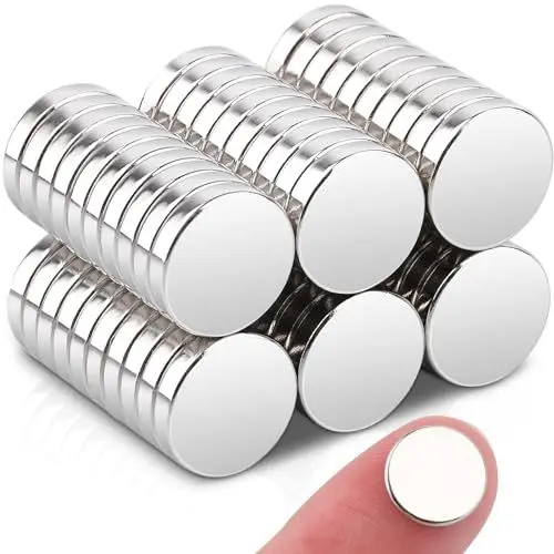 Produktbild: 60 Stücke Neodym Magnete Extra Stark,10x2mm Kleine Magnete Stark,Mini Magnete Stark Magnete Klein Rund,Magnete für Magnettafel,Magnete für Pinnwand, Magnettafel, Kühlschrank,Handwerk Whiteboard