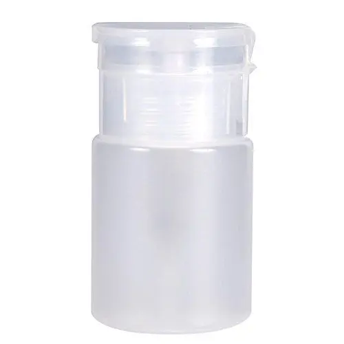 Produktbild: 60 ml Pump Dispenser, Nagellackentferner Pumpspender, Plastikflasche mit rosafarbenem oder klarem Verschluss, nachfüllbare Make up Reiseflaschen für Nagellackentferner Flüssigreiniger(Weiß)
