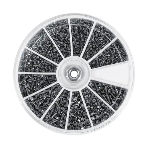 Produktbild: 600 Stück 12 Arten von Kleinen Schrauben Muttern Sortiment Kit M1 M 1,2 M 1,4 M 1,6 Uhren Glanz Reparatur Werkzeug Zubehör