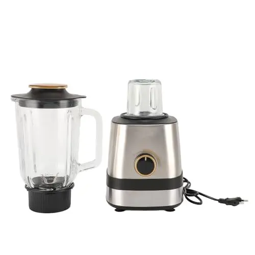 Produktbild: 600-W-Power-Mixer, Schnell-Entsafter, Küchenmaschine mit 6 Klingen, 1,5-l-Glasbecher, 150-ml-Becher für Gefrorene Fruchtgetränke, Multifunktionales Küchenwerkzeug