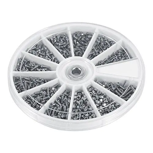 Produktbild: 600Stk Edelstahlschrauben und Muttern, 12 Arten Micro Schrauben Reparatur Set Brillenschrauben Brille Reparatur Dimension Kleine Stahlschrauben Muttern Bolzen M1 M1.2 M1.4 M1.6