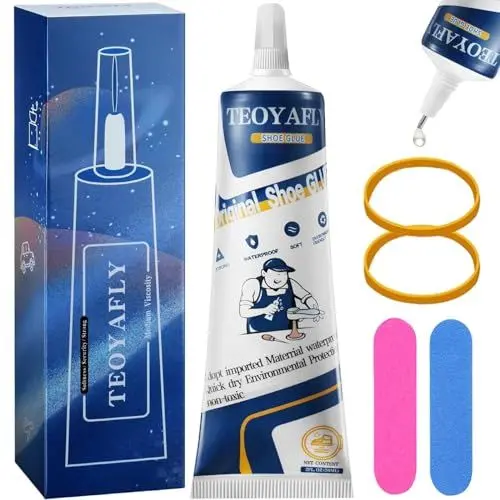 Produktbild: 60g Schuhkleber Extra Stark Wasserfest,Transparent Schuhsohlenkleber,Textilkleber,Lederkleber,Kleber für Schuhe,TEOYAFLY Hochfester Flaschenkleber,Sekundenkleber,Klebstoff Superkleber