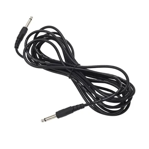 Produktbild: 6,3 Mm Gitarren -Audiokabel Straight Stecker Instrumentenkabel 5 Meter PVC -Abschirmkabel für Bass -Tastaturlautsprecher
