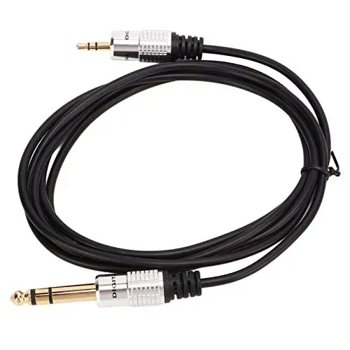Produktbild: 6,35 Mm Klinke auf 3,5 Mm Klinke Kabel, 6,35 Mm auf 3,5 Mm Kabel Stereo Flexibler Gummischutz Professionell für Mikrofon für DVD-Player