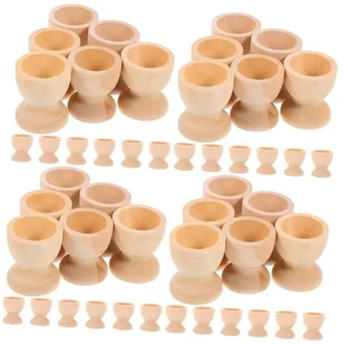 Produktbild: 64 Stk Ostern Dekorierte Eier Selbst Bemaltes Spielzeug Eierbecherhalter Selber Machen Eier Halten Ständer Ostereierbecher-verzierung Diy-graffiti-eierbecher Diy Eierbecher Holz DIYEAH