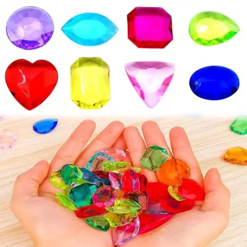 Produktbild: 64 Stück Diamanten für Kinder, Acryl Diamanten, Edelsteine für Kinder Groß, Bunt Kinder Kristall Diamanten, Transparent Edelsteine, für Hochzeit Vasen Tischdeko,Gastgeschenke