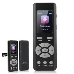 Produktbild: 64GB Digitaler Sprachrekorder, Sprachaktivierter Rekorder mit Wiedergabe, A-B Wiederholung und MP3 Player, Kleiner Audiorekorder für Vorlesungen, Meetings, Unterricht, Aufnahmeüberwachung