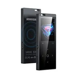 Produktbild: 64GB MP3 Player Bluetooth - DODOSOUL MP3-Player mit Kopfhörer FM Radio Diktiergerät Mini-Design HiFi-Sound E-Book Reader Fotoalbum Ideal für Sport