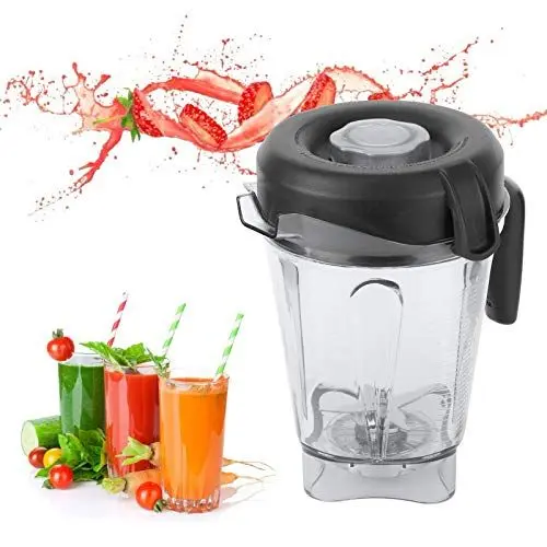 Produktbild: 64-Unzen-Mixerbehälter, Transparenter Lebensmittelmixerbehälter mit Klingendeckel, Mixer-Ersatzteile, Passend für Vitamix 5300, Behälter, Mixer, Krug, Kompatibel mit Mixer der G-Serie, 2 L