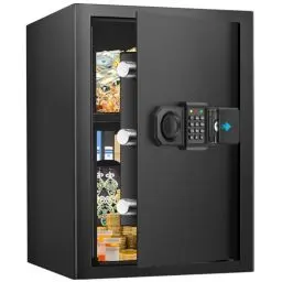 Produktbild: 65L Großer Safe Tresore für Zuhause, Feuerfester Tresor mit Zahlenschloss, Abnehmbares Regal und Sensor-Licht, Anti-Theft Schranktresor für Geld, Dokument, Medizin and Wertgegenstände