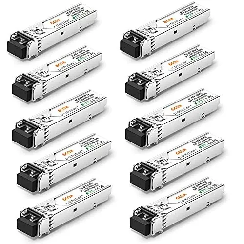 Produktbild: 6COMGIGA 1.25G SFP Transceiver, 1000Base-SX Gigabit SFP Modul, 850nm LC Multi-Mode Modul, kompatibel mit Cisco GLC-SX-MMD, Ubiquiti, Netgear, D-Link, Supermicro, Mikrotik, bis zu 550M (10er-Pack)