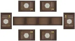 Produktbild: 6er Platzdeckchen (6er + Tischläufer) Eageroo rutschfest Tischmatten aus PVC Abgrifffeste Hitzebeständig Abwaschbar Tischsets