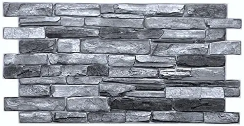 Produktbild: 6m² 3D PVC Paneele Stein Optik 15 Stück, Wandpaneele Wandverkleidung Decke Deckenpaneele PVC-Verkleidung Wandtatto Fliesen Imitat